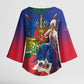 Catherine Flon Haiti Flag Day Kimono Sleeve Blouse Ayiti Cherie Coat Of Arms
