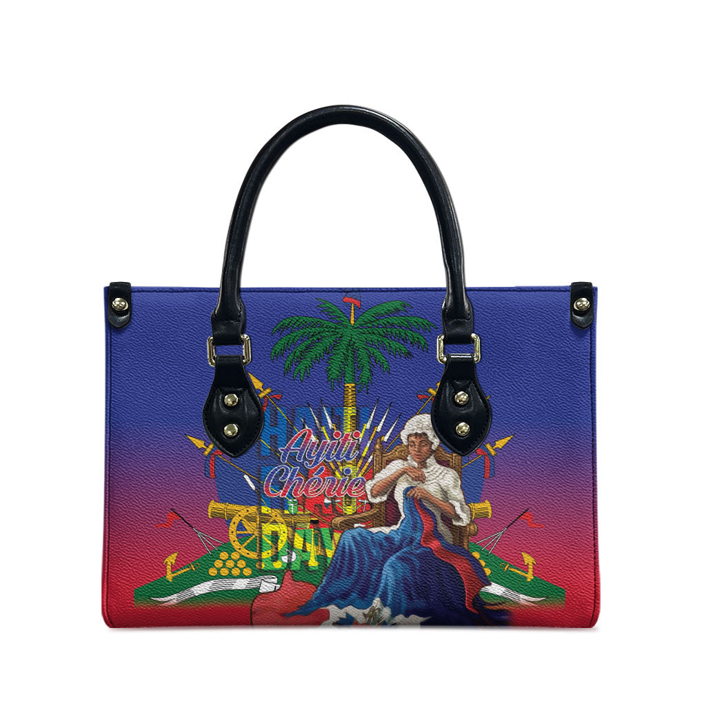 Catherine Flon Haiti Flag Day Leather Bag Ayiti Cherie Coat Of Arms
