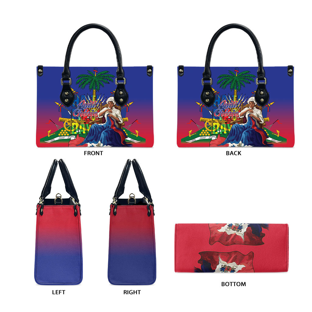 Catherine Flon Haiti Flag Day Leather Bag Ayiti Cherie Coat Of Arms