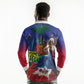 Catherine Flon Haiti Flag Day Long Sleeve Polo Shirt Ayiti Cherie Coat Of Arms