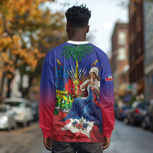 Catherine Flon Haiti Flag Day Long Sleeve Shirt Ayiti Cherie Coat Of Arms