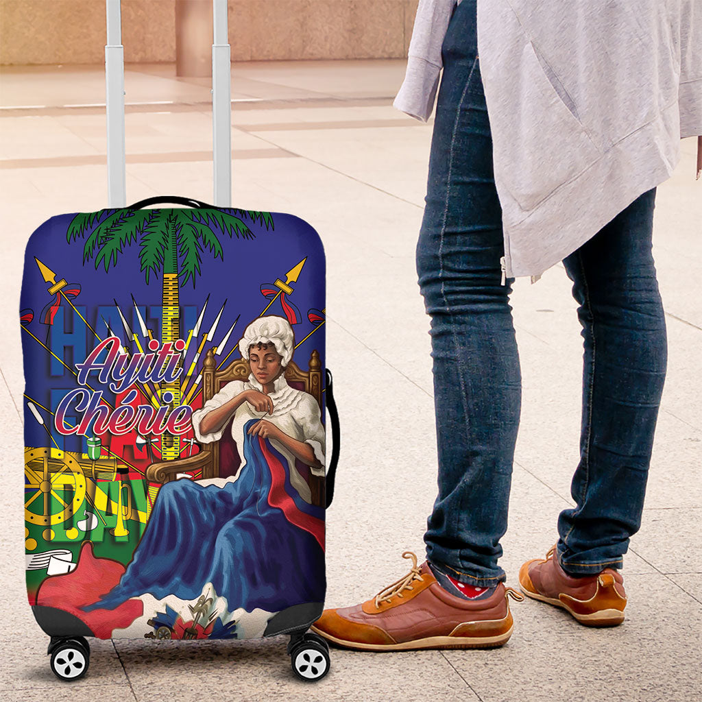 Catherine Flon Haiti Flag Day Luggage Cover Ayiti Cherie Coat Of Arms