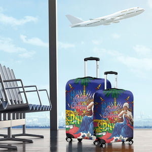 Catherine Flon Haiti Flag Day Luggage Cover Ayiti Cherie Coat Of Arms
