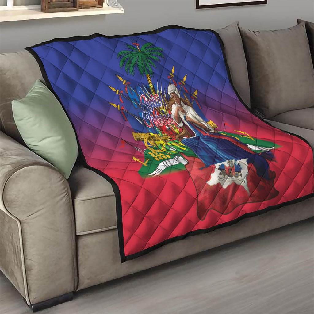 Catherine Flon Haiti Flag Day Quilt Ayiti Cherie Coat Of Arms