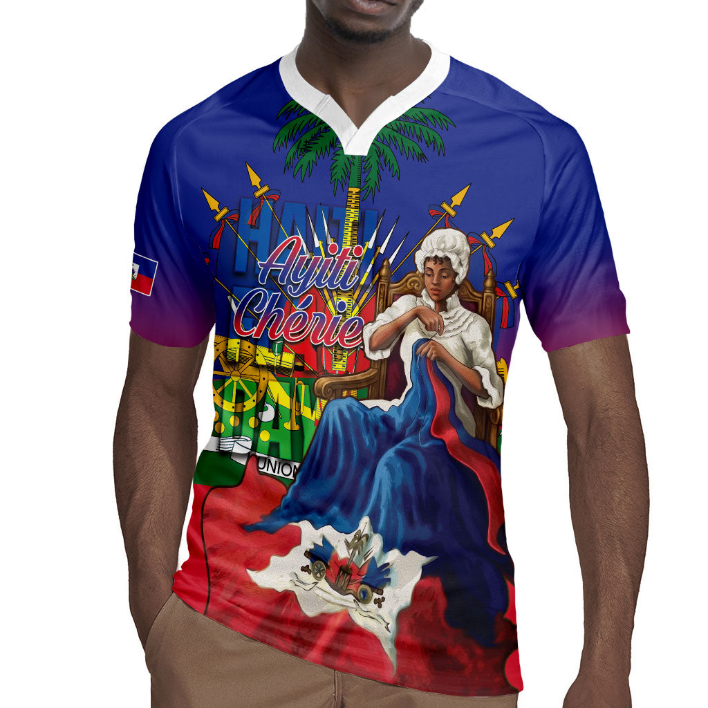 Catherine Flon Haiti Flag Day Rugby Jersey Ayiti Cherie Coat Of Arms