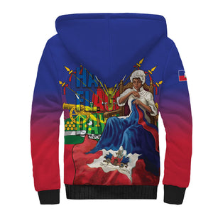 Catherine Flon Haiti Flag Day Sherpa Hoodie Ayiti Cherie Coat Of Arms