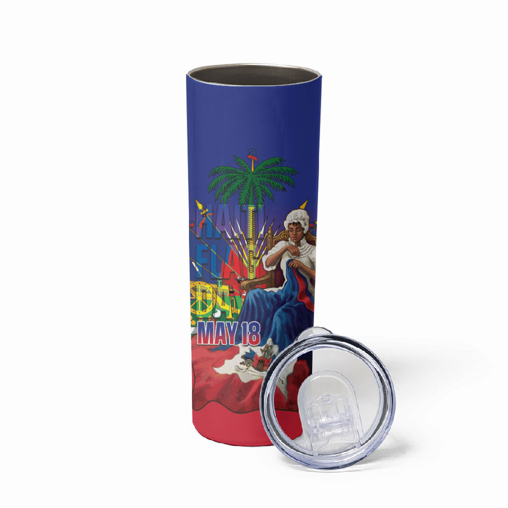 Catherine Flon Haiti Flag Day Skinny Tumbler Ayiti Cherie Coat Of Arms