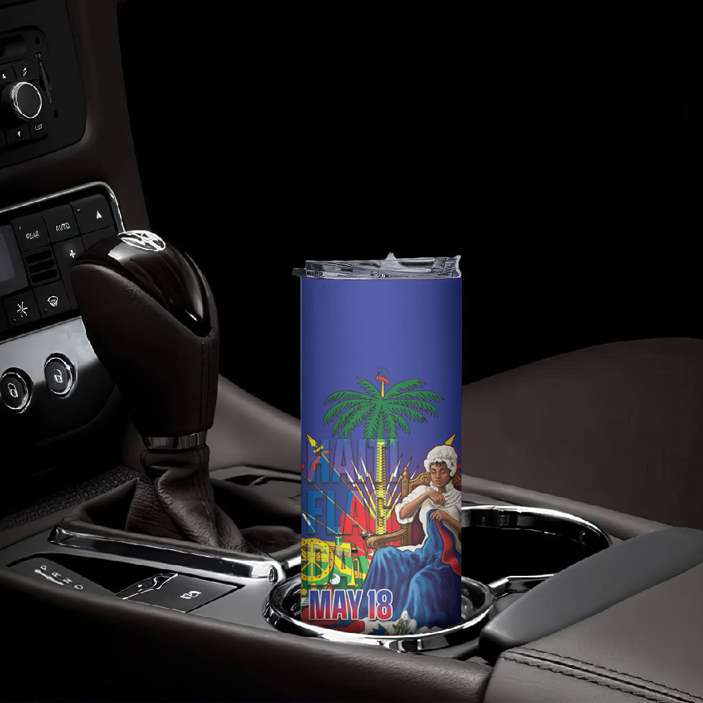 Catherine Flon Haiti Flag Day Skinny Tumbler Ayiti Cherie Coat Of Arms