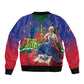 Catherine Flon Haiti Flag Day Sleeve Zip Bomber Jacket Ayiti Cherie Coat Of Arms