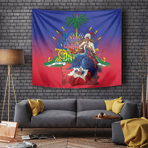 Catherine Flon Haiti Flag Day Tapestry Ayiti Cherie Coat Of Arms