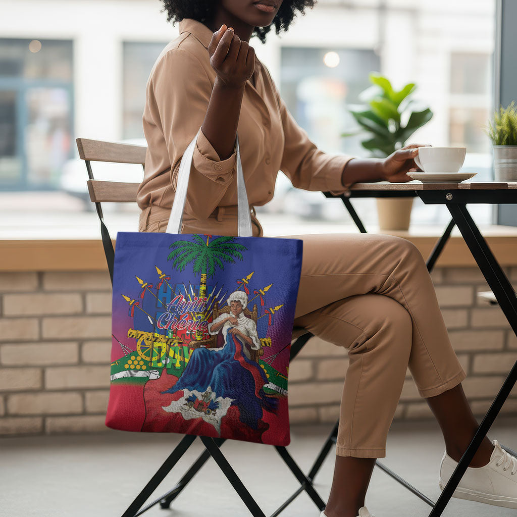 Catherine Flon Haiti Flag Day Tote Bag Ayiti Cherie Coat Of Arms
