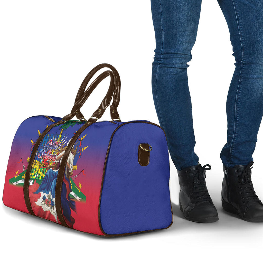 Catherine Flon Haiti Flag Day Travel Bag Ayiti Cherie Coat Of Arms