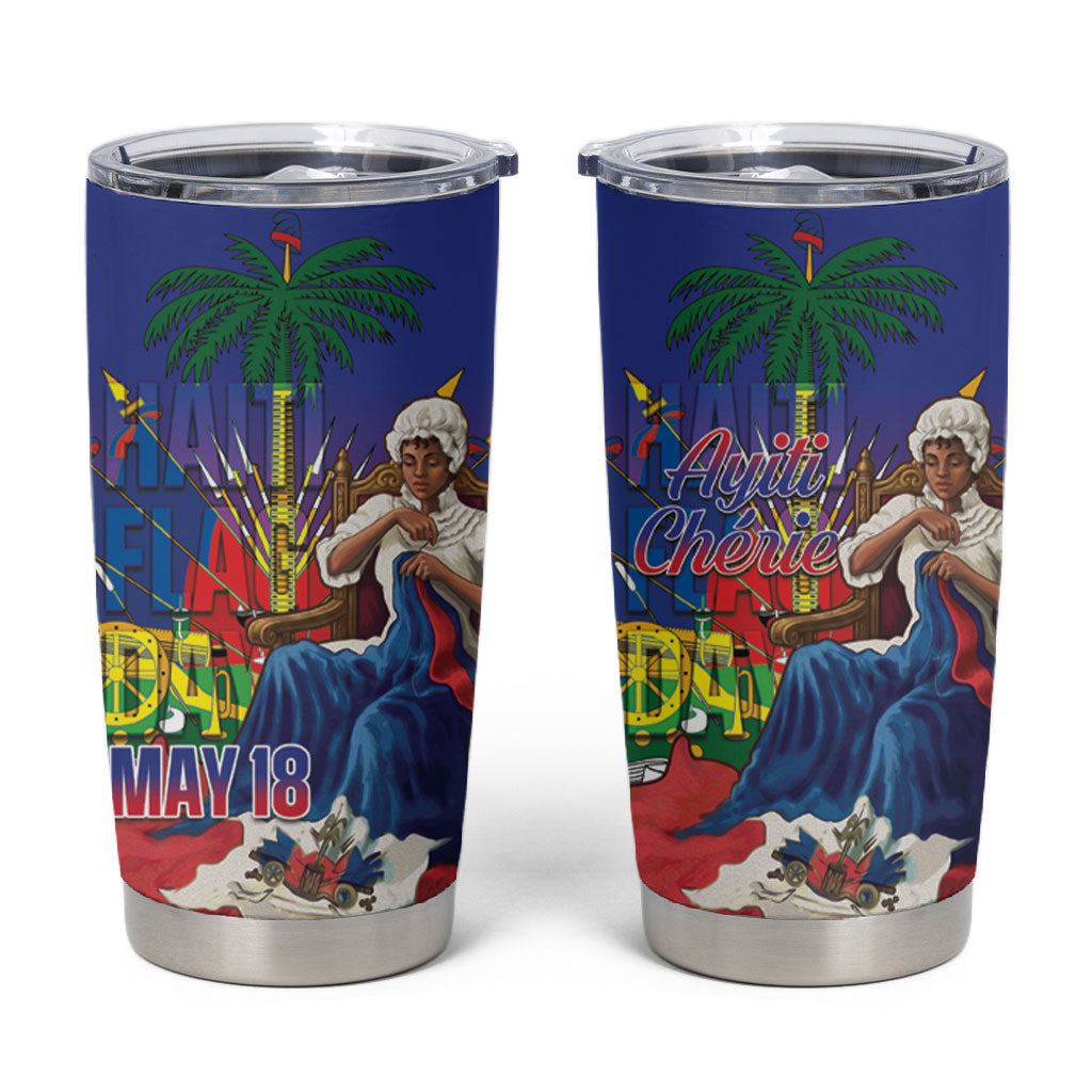 Catherine Flon Haiti Flag Day Tumbler Cup Ayiti Cherie Coat Of Arms