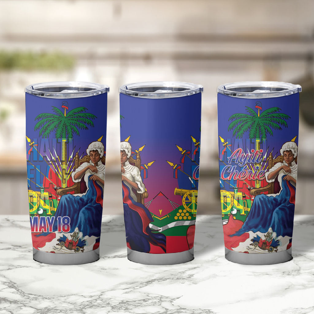 Catherine Flon Haiti Flag Day Tumbler Cup Ayiti Cherie Coat Of Arms
