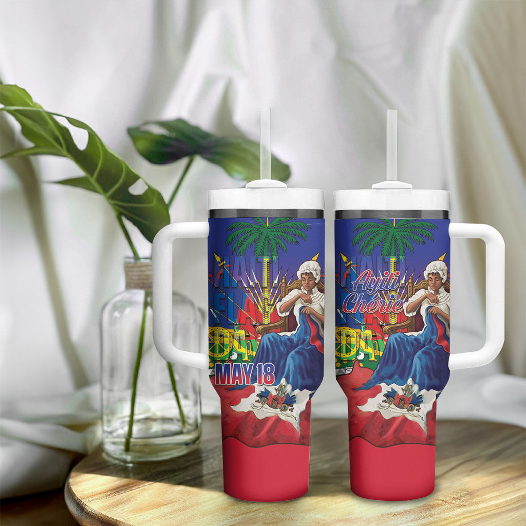 Catherine Flon Haiti Flag Day Tumbler With Handle Ayiti Cherie Coat Of Arms