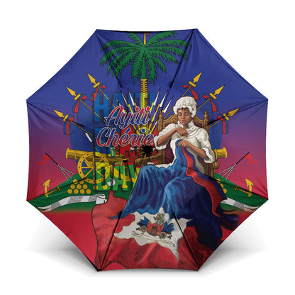 Catherine Flon Haiti Flag Day Umbrella Ayiti Cherie Coat Of Arms
