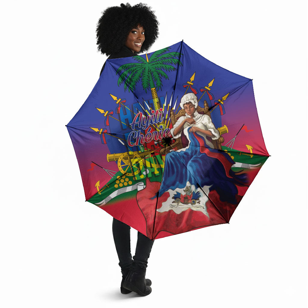 Catherine Flon Haiti Flag Day Umbrella Ayiti Cherie Coat Of Arms