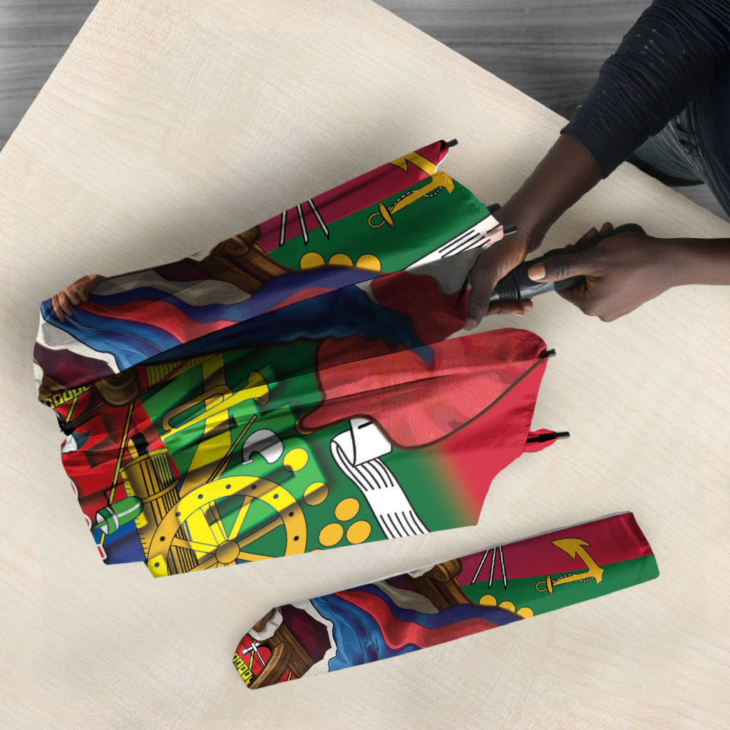 Catherine Flon Haiti Flag Day Umbrella Ayiti Cherie Coat Of Arms