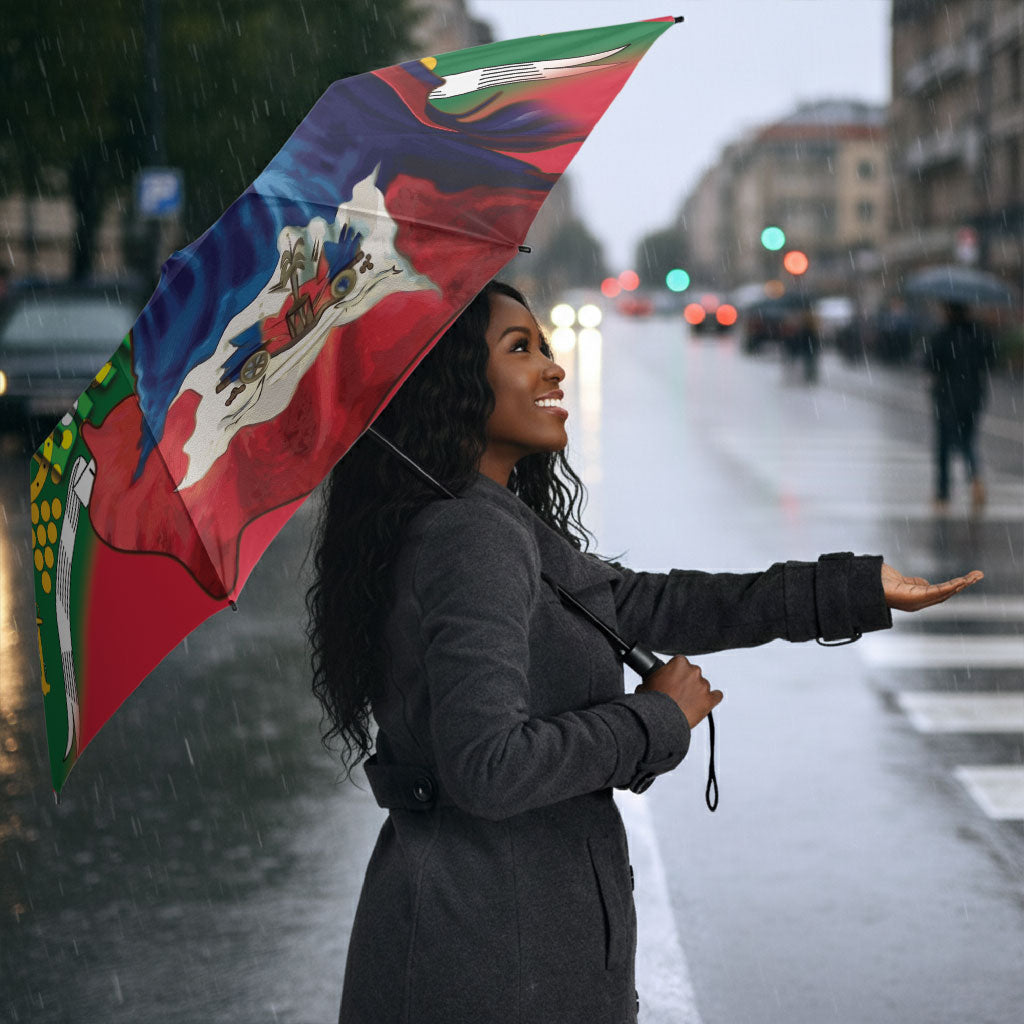 Catherine Flon Haiti Flag Day Umbrella Ayiti Cherie Coat Of Arms