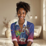 Catherine Flon Haiti Flag Day Women Casual Shirt Ayiti Cherie Coat Of Arms