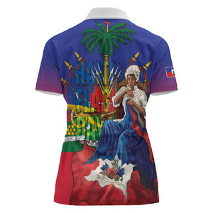 Catherine Flon Haiti Flag Day Women Polo Shirt Ayiti Cherie Coat Of Arms