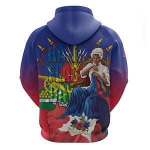 Catherine Flon Haiti Flag Day Zip Hoodie Ayiti Cherie Coat Of Arms