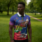 Catherine Flon Haiti Flag Day Zipper Polo Shirt Ayiti Cherie Coat Of Arms