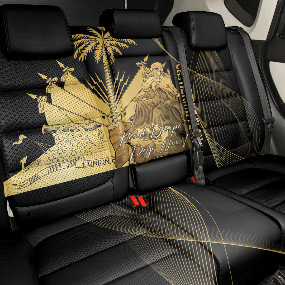 Catherine Flon Haiti Flag Day Back Car Seat Cover National Heroine Koud Drapo Peyi Nou