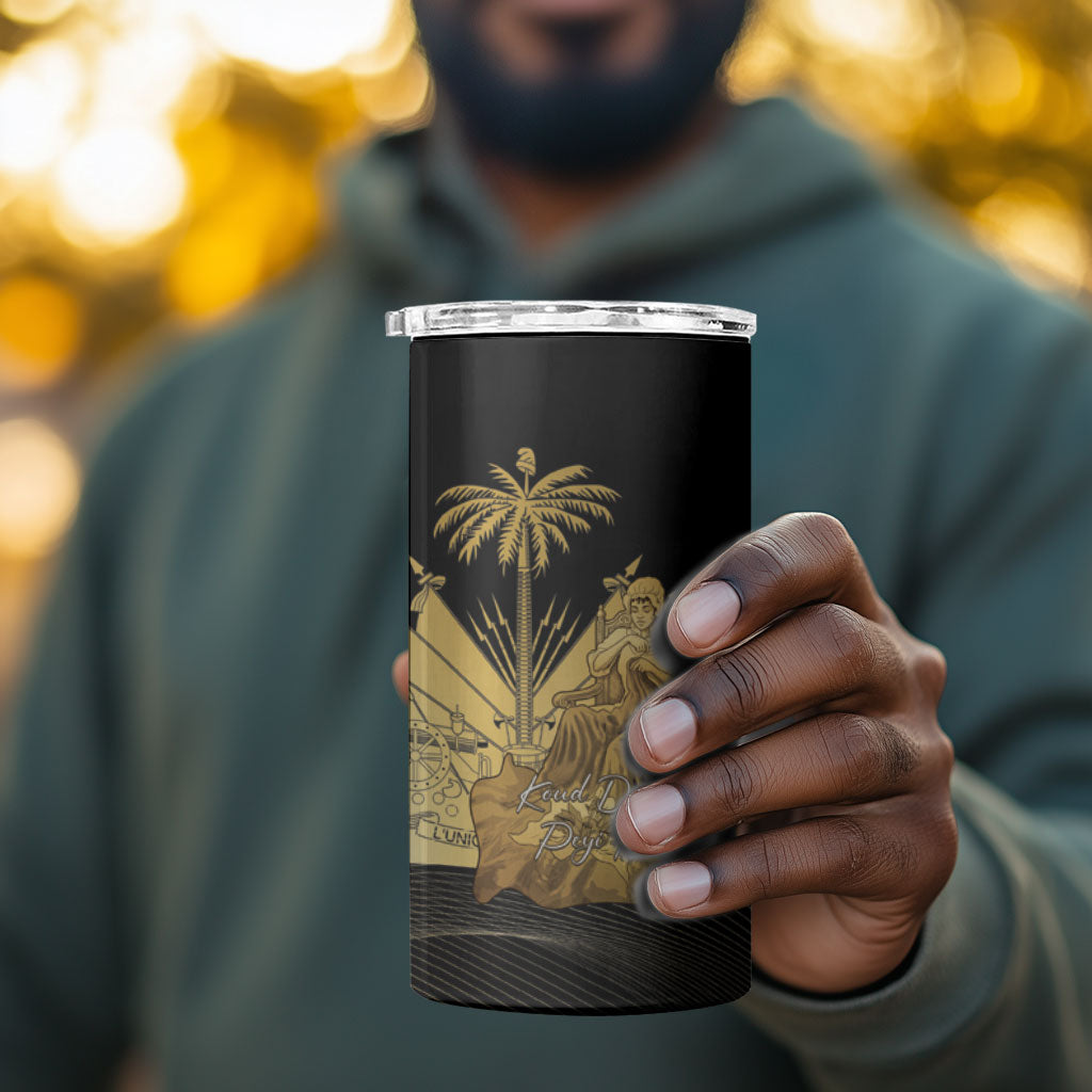 Catherine Flon Haiti Flag Day 4 in 1 Can Cooler Tumbler National Heroine Koud Drapo Peyi Nou