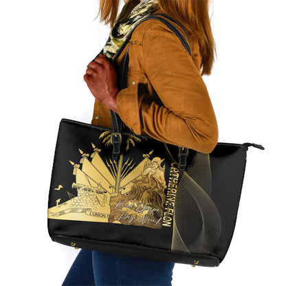 Catherine Flon Haiti Flag Day Leather Tote Bag National Heroine Koud Drapo Peyi Nou