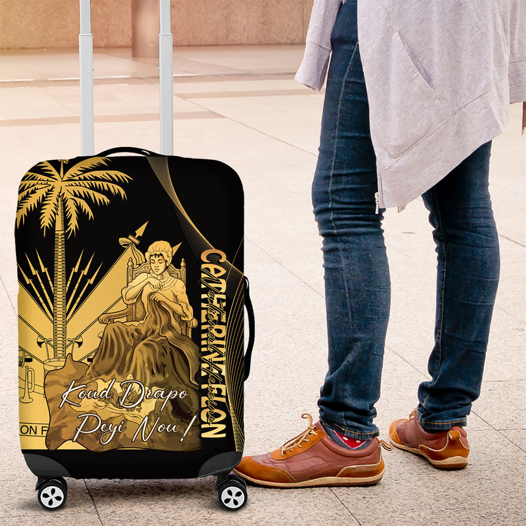 Catherine Flon Haiti Flag Day Luggage Cover National Heroine Koud Drapo Peyi Nou