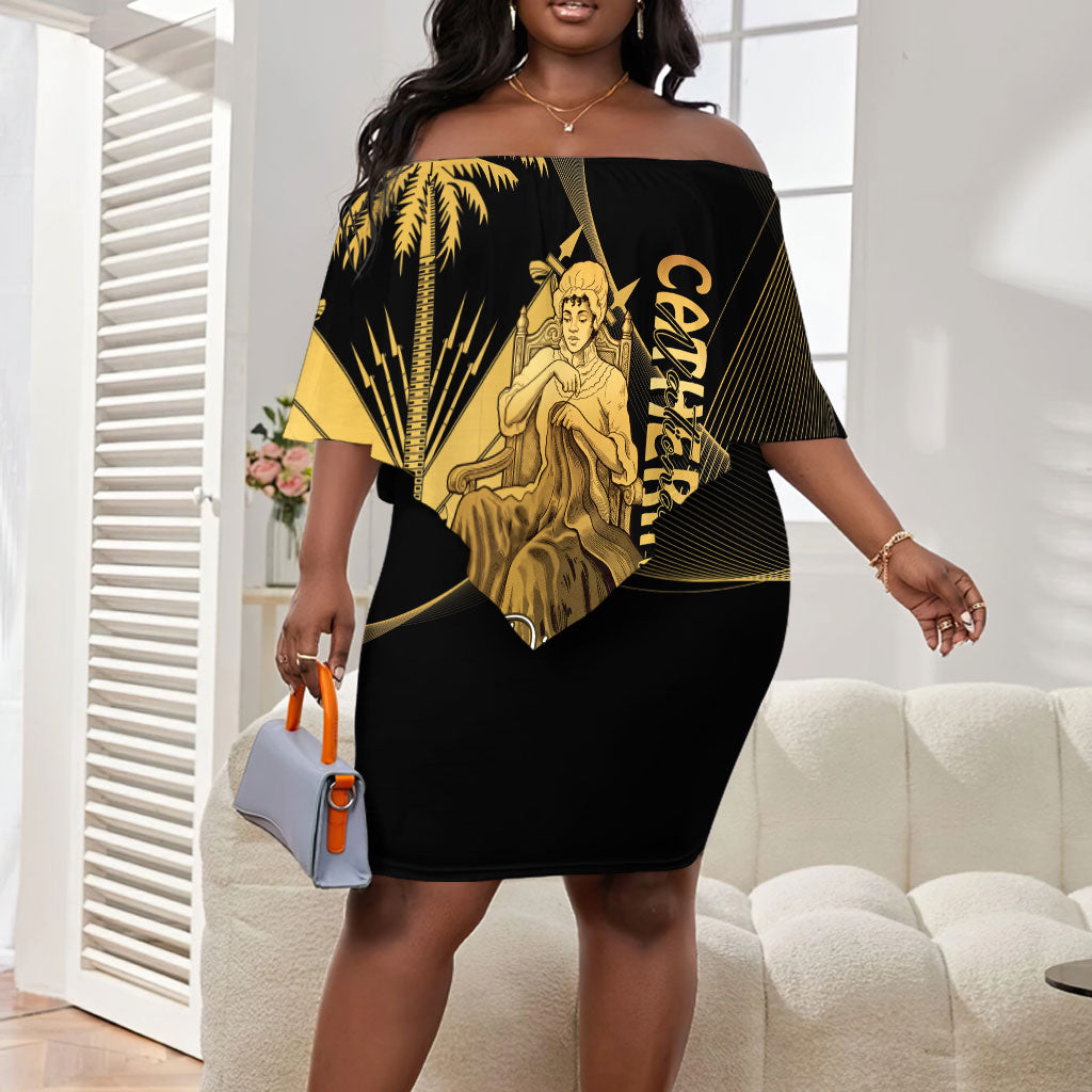 Catherine Flon Haiti Flag Day Off Shoulder Short Dress National Heroine Koud Drapo Peyi Nou