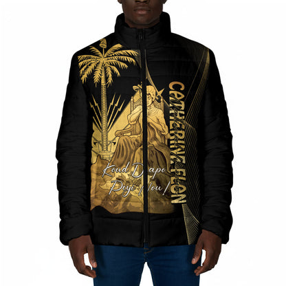 Catherine Flon Haiti Flag Day Padded Jacket National Heroine Koud Drapo Peyi Nou