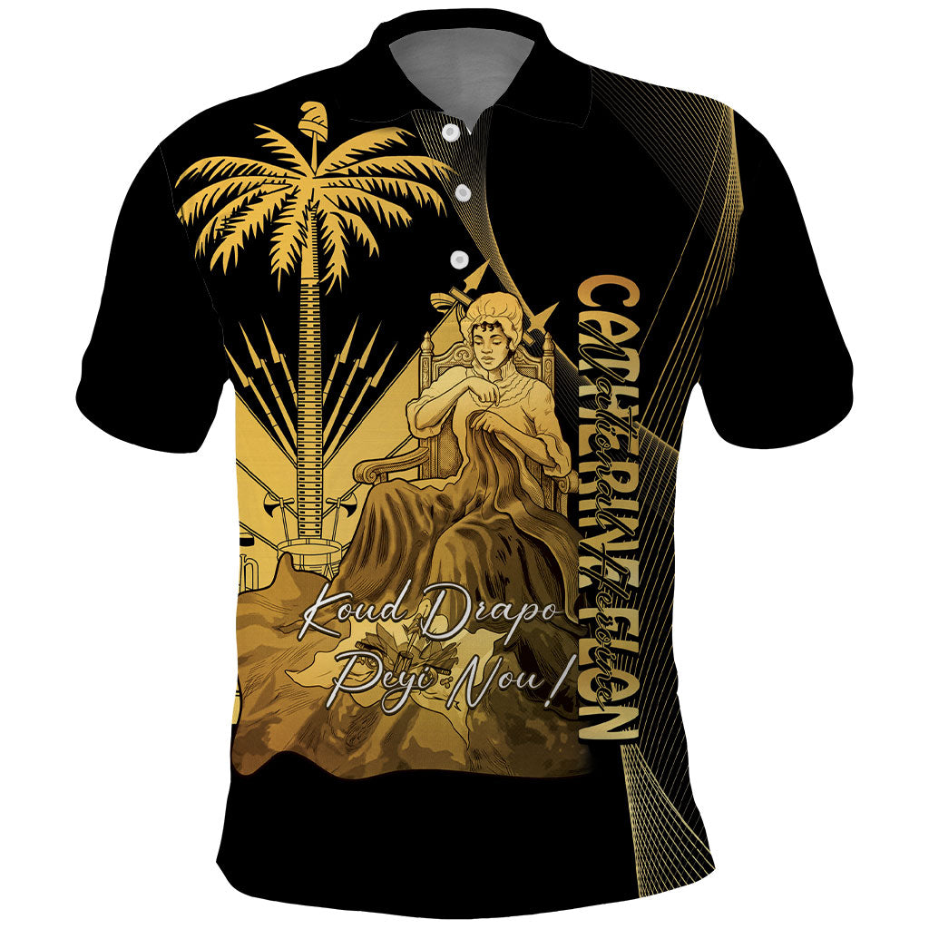 Catherine Flon Haiti Flag Day Polo Shirt National Heroine Koud Drapo Peyi Nou
