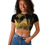 Catherine Flon Haiti Flag Day Raglan Cropped T shirt National Heroine Koud Drapo Peyi Nou