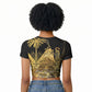 Catherine Flon Haiti Flag Day Raglan Cropped T shirt National Heroine Koud Drapo Peyi Nou