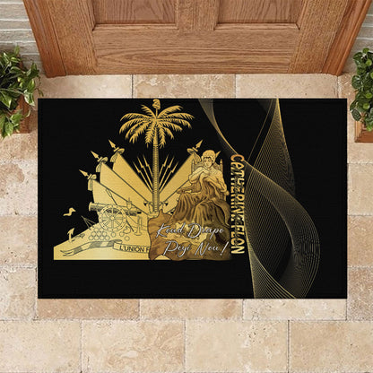 Catherine Flon Haiti Flag Day Rubber Doormat National Heroine Koud Drapo Peyi Nou