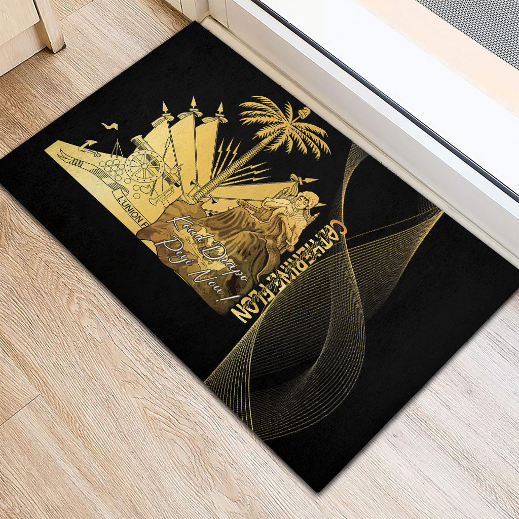 Catherine Flon Haiti Flag Day Rubber Doormat National Heroine Koud Drapo Peyi Nou