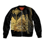 Catherine Flon Haiti Flag Day Sleeve Zip Bomber Jacket National Heroine Koud Drapo Peyi Nou