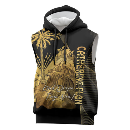Catherine Flon Haiti Flag Day Sleeveless Hoodie National Heroine Koud Drapo Peyi Nou