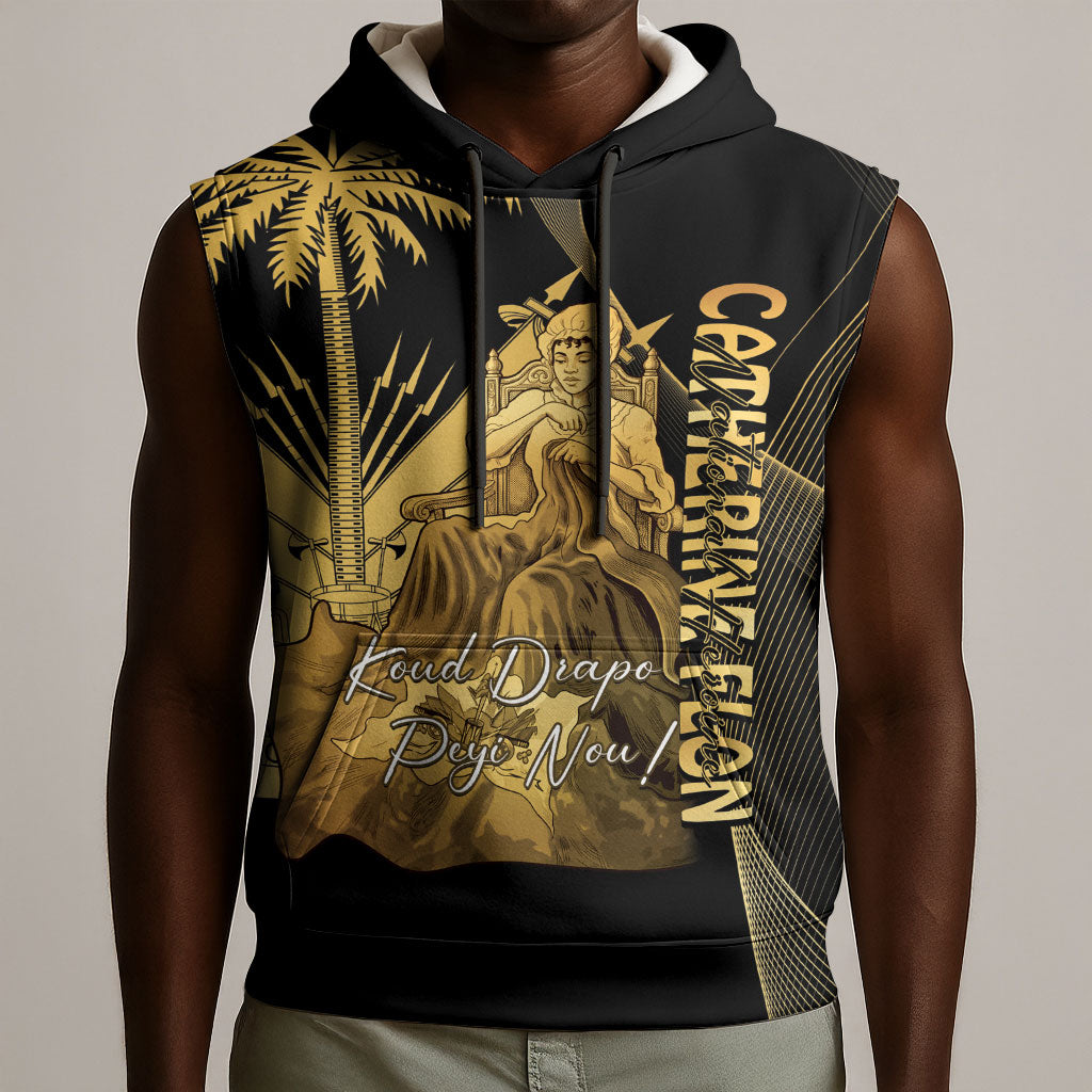 Catherine Flon Haiti Flag Day Sleeveless Hoodie National Heroine Koud Drapo Peyi Nou
