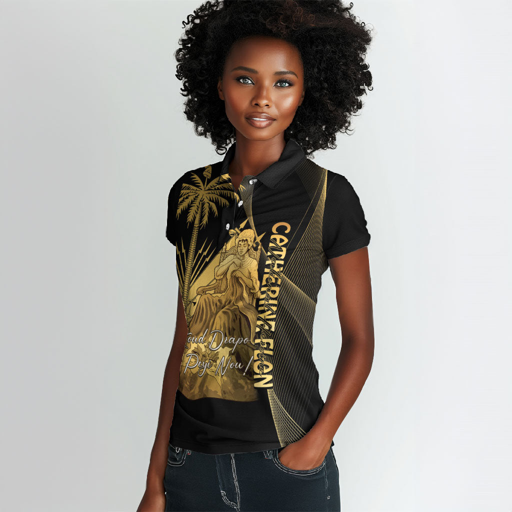 Catherine Flon Haiti Flag Day Women Polo Shirt National Heroine Koud Drapo Peyi Nou