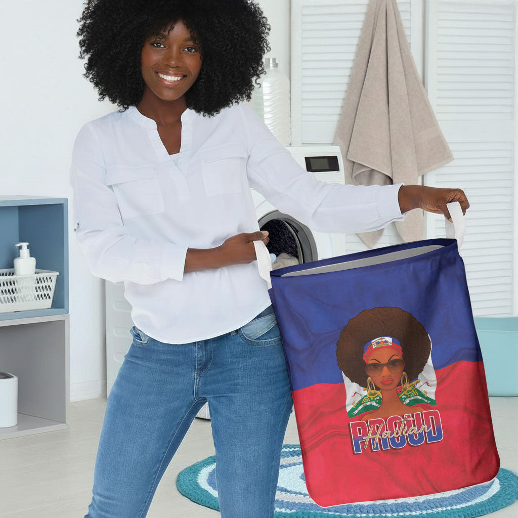 Haiti Flag Day Laundry Basket Haitian Women Proud Flag Wave Style