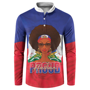 Personalized Haiti Flag Day Button Sweatshirt Haitian Women Proud Flag Wave Style