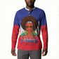 Personalized Haiti Flag Day Button Sweatshirt Haitian Women Proud Flag Wave Style