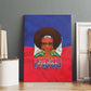 Haiti Flag Day Canvas Wall Art Haitian Women Proud Flag Wave Style