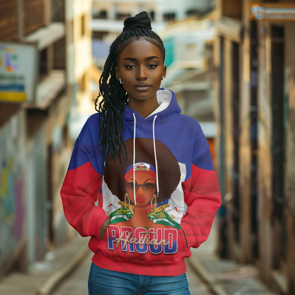 Personalized Haiti Flag Day Hoodie Haitian Women Proud Flag Wave Style