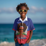 Personalized Haiti Flag Day Kid Hawaiian Shirt Haitian Women Proud Flag Wave Style
