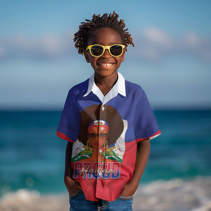 Personalized Haiti Flag Day Kid Hawaiian Shirt Haitian Women Proud Flag Wave Style
