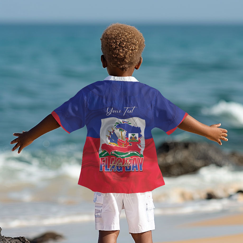 Personalized Haiti Flag Day Kid Hawaiian Shirt Haitian Women Proud Flag Wave Style